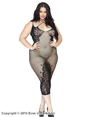 Nachtkleid, Netz, schöne Spitze, Schnürung, Plus Size